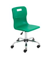 Titan Swivel Senior Chair with Chrome Base and Castors Size 5-6 Green/Chrome