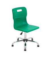 Titan Swivel Senior Chair with Chrome Base and Glides Size 5-6 Green/Chrome