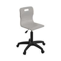 Titan Swivel Senior Chair with Plastic Base and Castors Size 5-6 Grey/Black