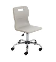 Titan Swivel Senior Chair with Chrome Base and Castors Size 5-6 Grey/Chrome