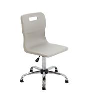 Titan Swivel Senior Chair with Chrome Base and Glides Size 5-6 Grey/Chrome