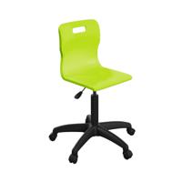 Titan Swivel Senior Chair with Plastic Base and Castors Size 5-6 Lime/Black