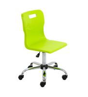Titan Swivel Senior Chair with Chrome Base and Castors Size 5-6 Lime/Chrome