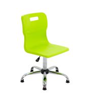 Titan Swivel Senior Chair with Chrome Base and Glides Size 5-6 Lime/Chrome