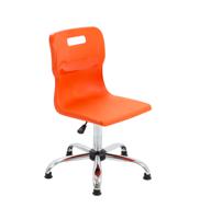Titan Swivel Senior Chair with Chrome Base and Glides Size 5-6 Orange/Chrome