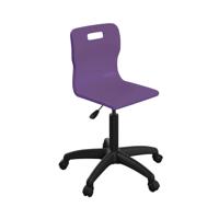 Titan Swivel Senior Chair with Plastic Base and Castors Size 5-6 Purple/Black