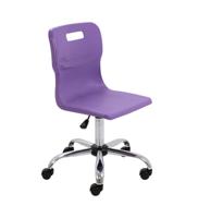 Titan Swivel Senior Chair with Chrome Base and Castors Size 5-6 Purple/Chrome
