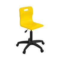 Titan Swivel Senior Chair with Plastic Base and Castors Size 5-6 Yellow/Black