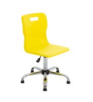 Titan Swivel Senior Chair with Chrome Base and Glides Size 5-6 Yellow/Chrome