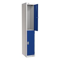 Locker 2 Door 300mm Deep Blue/Grey