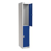 Locker 2 Door 450mm Deep Blue/Grey