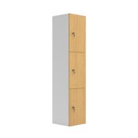 Wooden Locker (FSC) 3 Doors Sorano Oak