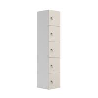 Five Door Unit Complete with Shelf, Coat Hooks, Cam Lock (FSC) Grey