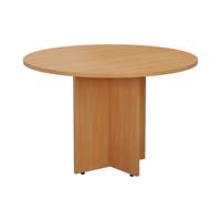 ROUND MEETING TABLE 1100MM BEECH
