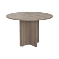 ROUND MEETING TABLE 1100MM GREY OAK