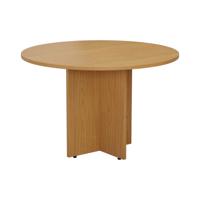 ROUND MEETING TABLE 1100MM NOVA OAK