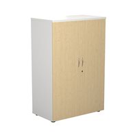 1200 Wooden Cupboard (450mm Deep) White Carcass Maple Doors