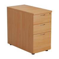 ESSENTIALS DESK HIGH 3 DRAWER PEDESTAL 800 DEEP BEECH