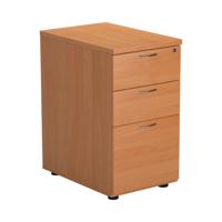 ESSENTIALS DESK HIGH 3 DRAWER PEDESTAL 600 DEEP BEECH
