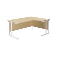 Twin Upright Right Hand Radial Desk (FSC) 1800X1200 Maple/White