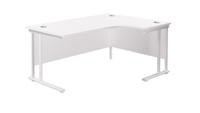 Twin Upright Right Hand Radial Desk (FSC) 1800X1200 White/White