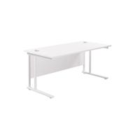 Twin Upright Rectangular Desk: 800mm Deep (FSC) 1800X800 White/White