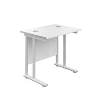 800X600 Twin Upright Rectangular Desk White-White