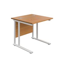 800X800 Twin Upright Rectangular Desk Nova Oak-White