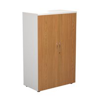 1600 Wooden Cupboard (450mm Deep) White Carcass Nova Oak Doors