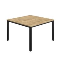 Fraction Infinity Square Meeting Table (FSC) 1200 X 1200 Natural Nebraska Oak/Black