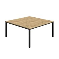 Fraction Infinity Square Meeting Table (FSC) 1600 X 1600 Natural Nebraska Oak/Black