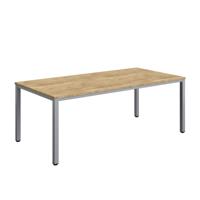 Fraction Infinity Rectangular Meeting Table (FSC) 2000 X 1000 Natural Nebraska Oak/Silver