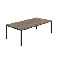 Fraction Infinity Rectangular Meeting Table (FSC) 2400 X 1200 Grey Nebraska Oak/Black