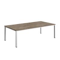 Fraction Infinity Rectangular Meeting Table (FSC) 2400 X 1200 Grey Nebraska Oak/White