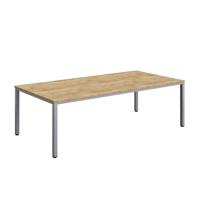 Fraction Infinity Rectangular Meeting Table (FSC) 2400 X 1200 Natural Nebraska Oak/Silver
