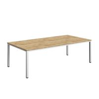 Fraction Infinity Rectangular Meeting Table (FSC) 2400 X 1200 Natural Nebraska Oak/White