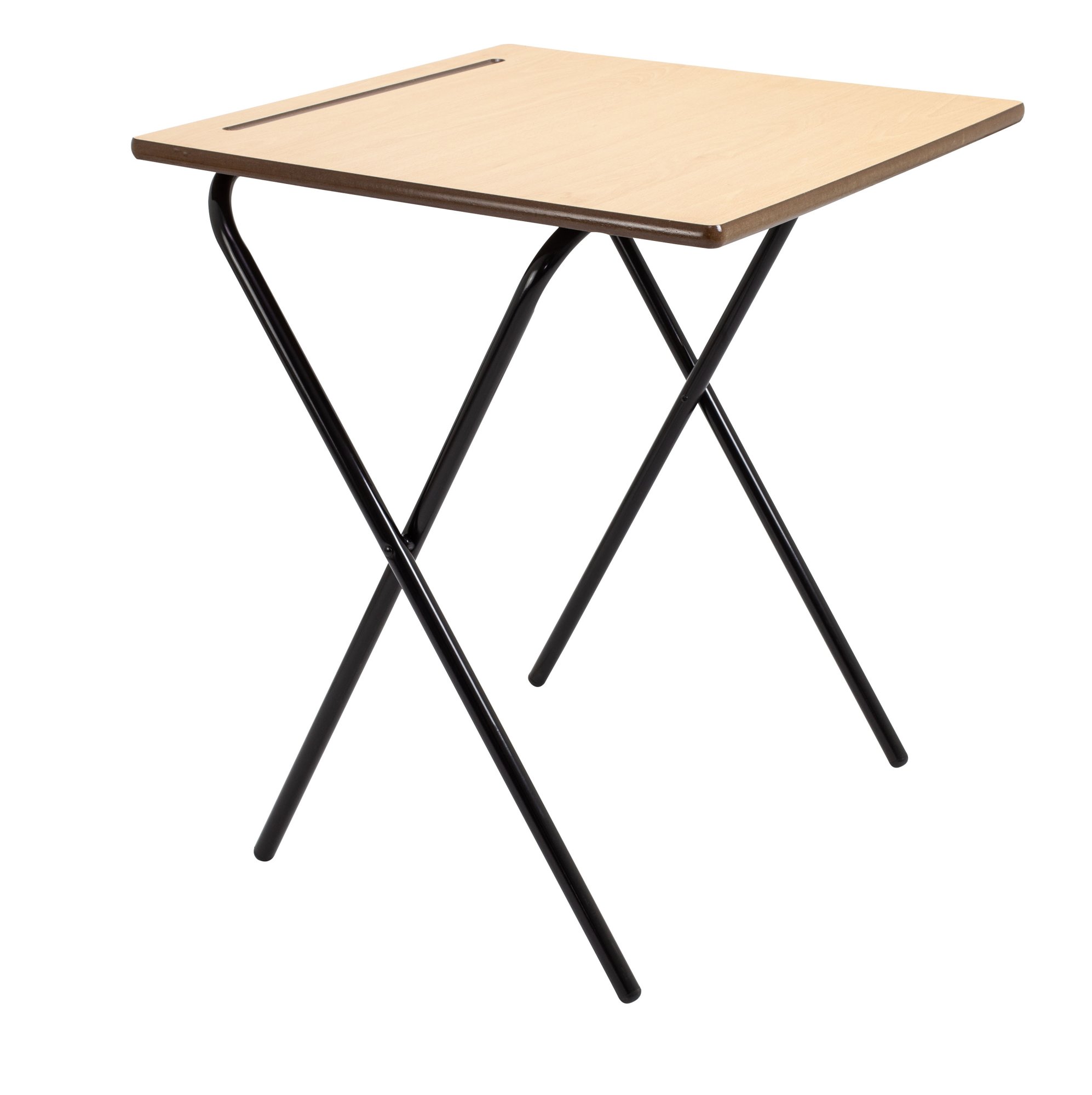 Folding Exam Desk Beech 60x60x72cm