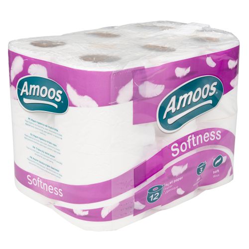 Navigator Amoos Softness Toilet Rolls 3Ply 96mm 45mm Core 150 Sheets Case 12 3P