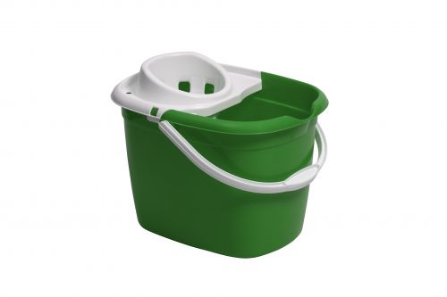 Plastic Mop Bucket With Wringer Green Single Bucket