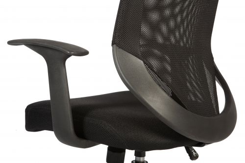 Teknik Office Nova Mesh Back Executive Chair Matching Black Fabric Seat and Removable Fixed Nylon Armrests  | County Office Supplies
