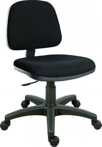 Teknik Office Ergo Blaster Black Fabric Operator chair with a medium sized black backrest in a Mainline Plus fabric. Accepts optional arm rests.