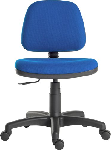 Teknik Office Ergo Blaster Blue Fabric Operator Chair Medium Sized Backrest Accepts Optional Arm Rests