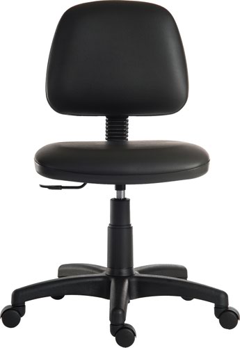 Teknik Office Ergo Blaster Black PU Operator chair with medium backrest and height adjustable wipe clean seat. With Standard armrests