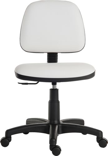 Teknik Office Ergo Blaster White PU Operator Chair Medium Backrest Height Adjustable Wipe Clean Seat Accept Optional Arm Rests