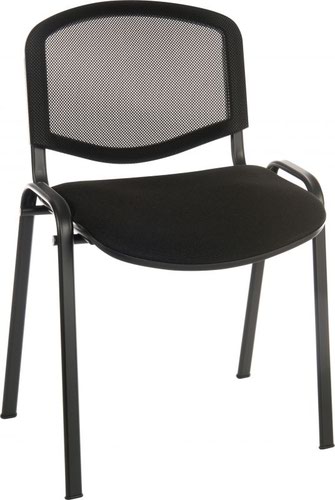 13215TK | The Teknik Office Black Fabric Mesh Backrest Conference Chair is the perfect accompaniment for all reception, waiting areas and conference rooms. It has a padded seat and stacks for easy space saving storage. The mesh backrest aerates and keeps the user cool. They are already fully assembled so they are instantly ready to use. Available from stock in blue or charcoal with optional fixed armrests.