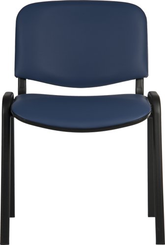 Teknik Office Conference Blue PU Fabric Stackable Fully Assembled Chair with padded seat and backrest