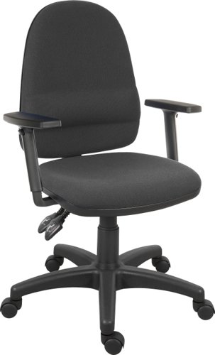 Ergo Twin High Back Fabric Operator Office Chair with Height Adjustable Arms Black - 2900BLK/0280