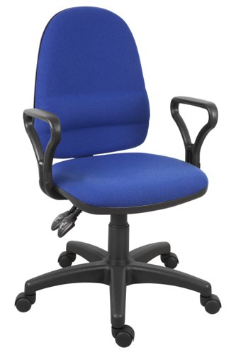 Ergo Twin High Back Fabric Operator Office Chair with Fixed Arms Blue - 2900BLU/0288
