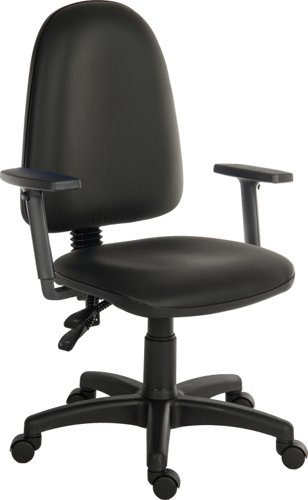 Ergo Twin High Back PU Operator Office Chair with Height Adjustable Arms Black - 2900PU-BLK/0280