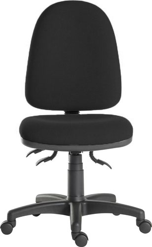 Ergo Trio Ergonomic High Back Fabric Operator Office Chair without Arms Black - 2901BLK